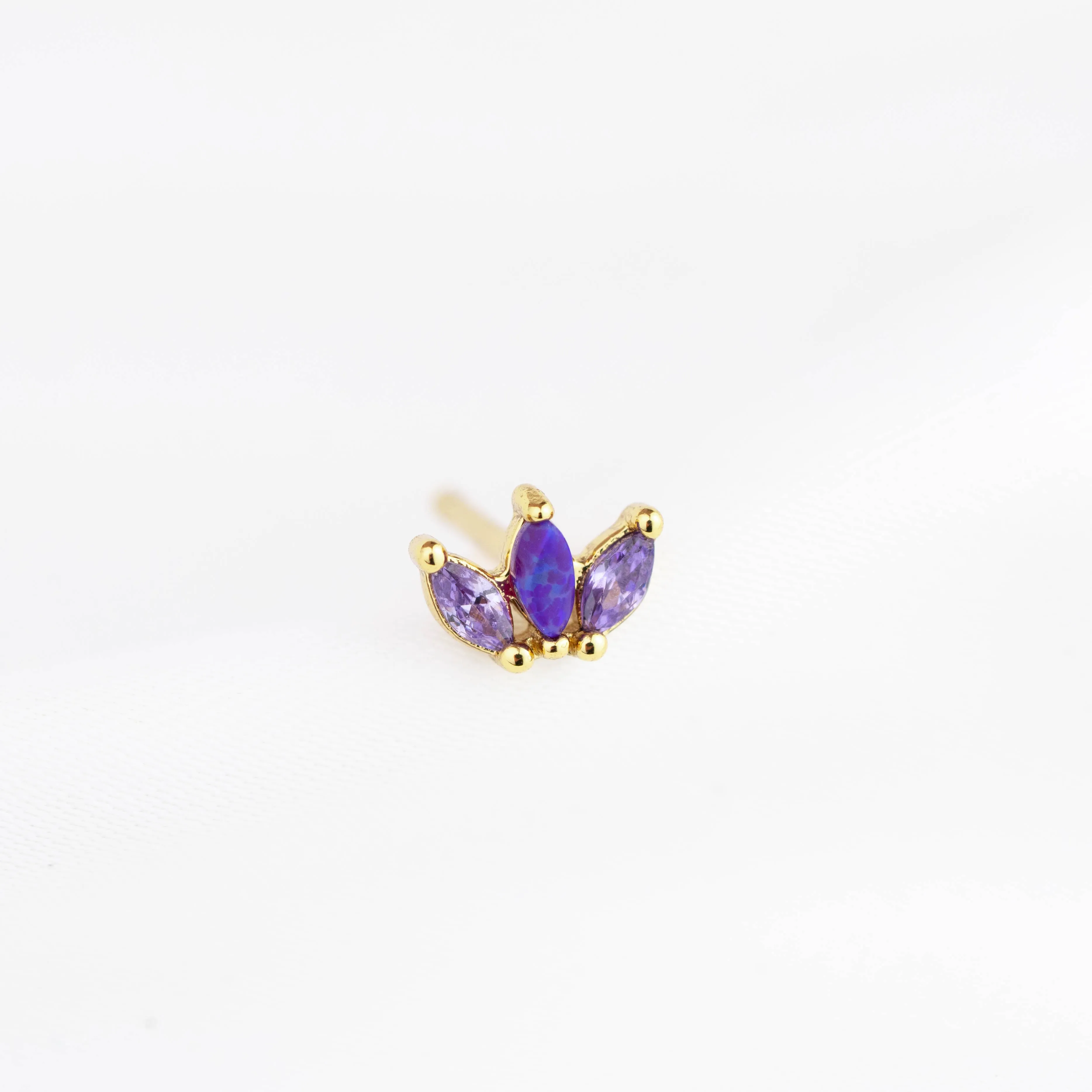 Purple Petal Stud