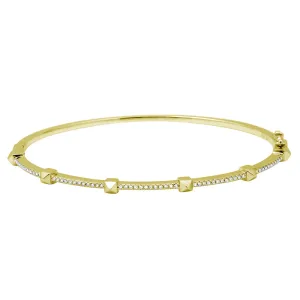 Pyramid Pave Diamond Bangle