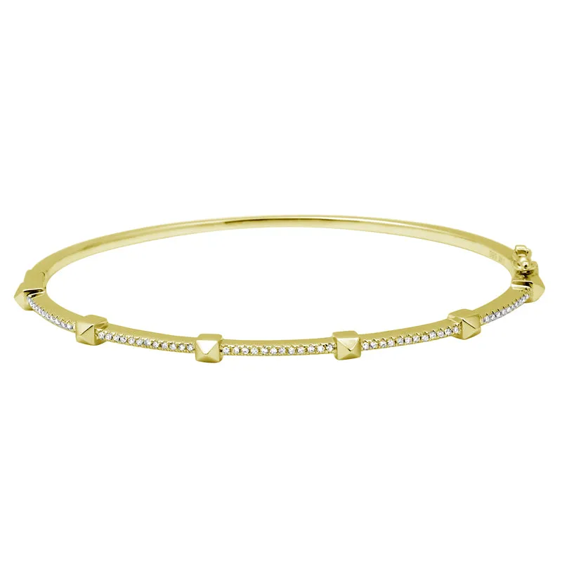 Pyramid Pave Diamond Bangle