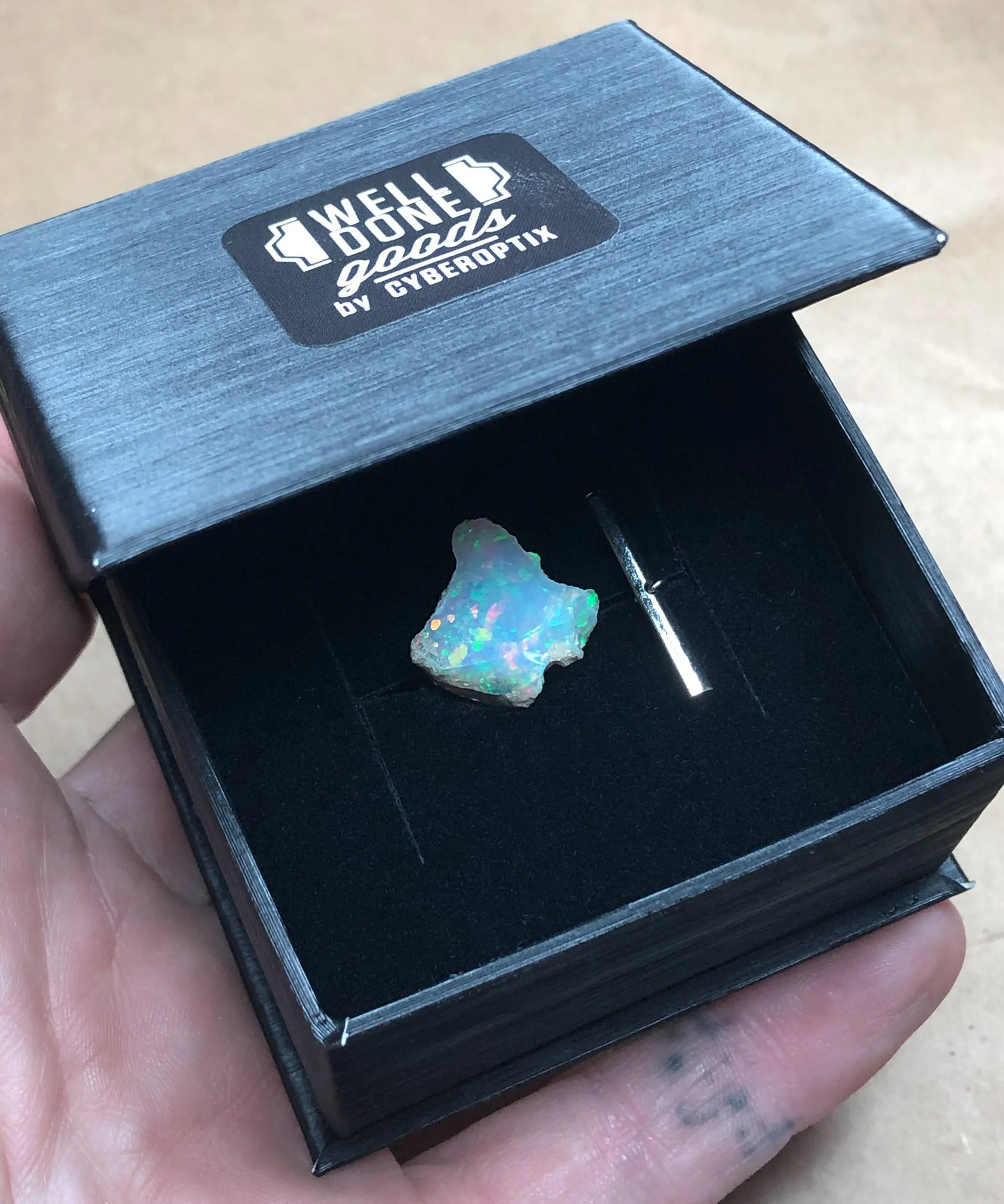 Raw Opal Tie Tack, Ethiopian Welo Opal Tie Pin. Precious Opal Gemstone tie tack