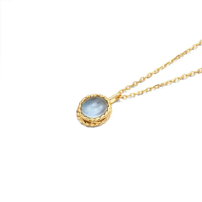 Retro Aquamarine Necklace