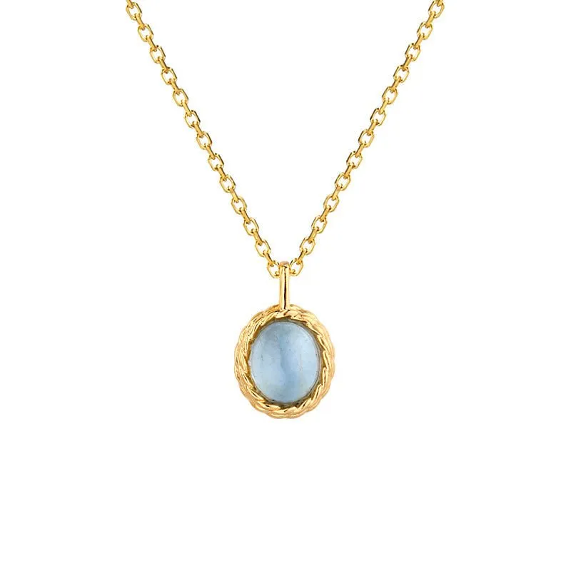 Retro Aquamarine Necklace