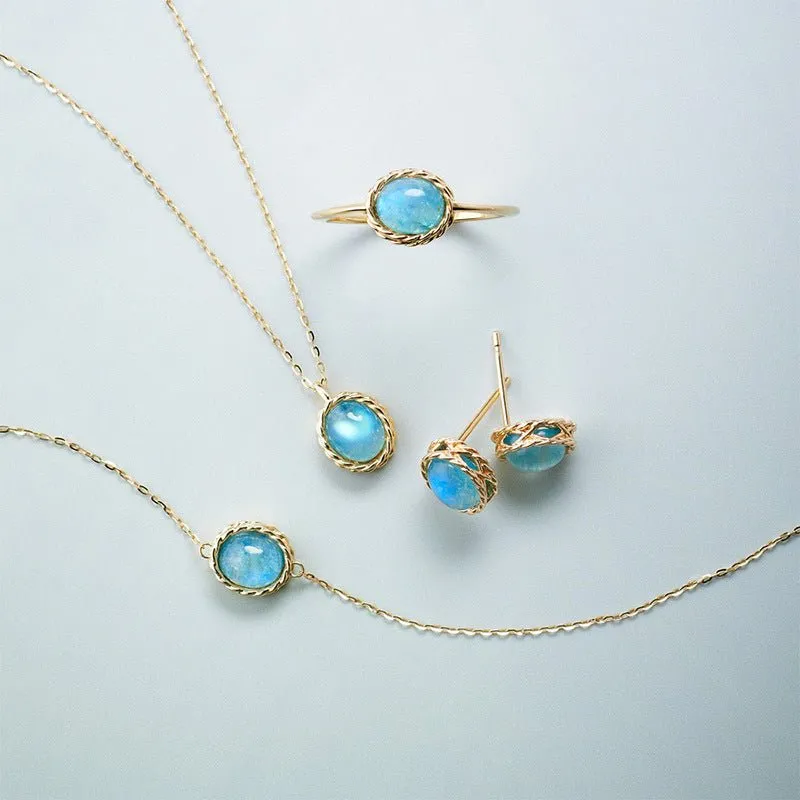 Retro Aquamarine Necklace