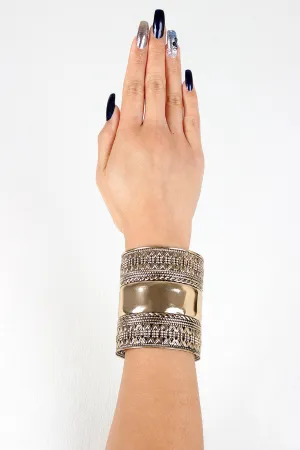 Royalty Etched Cuff Bracelet