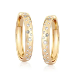 Shimmering Opal Huggies Earrings
