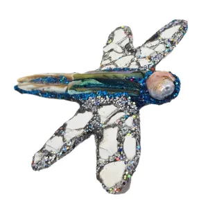 SILVER and BLUE DRAGONFLY BROOCH - POLLINATOR 2