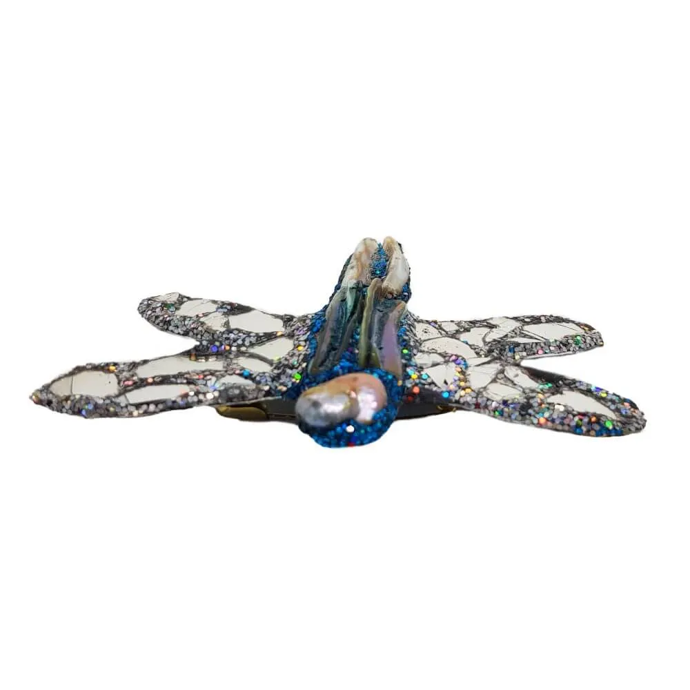 SILVER and BLUE DRAGONFLY BROOCH - POLLINATOR 2