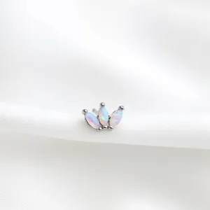 Silver Opal Petal Stud