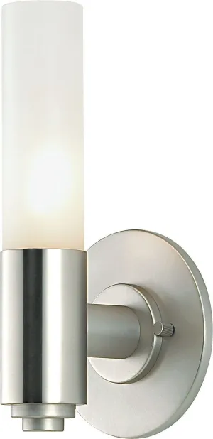 Single Cylinder 1 Light Vanity In Chrome and White Opal Glass