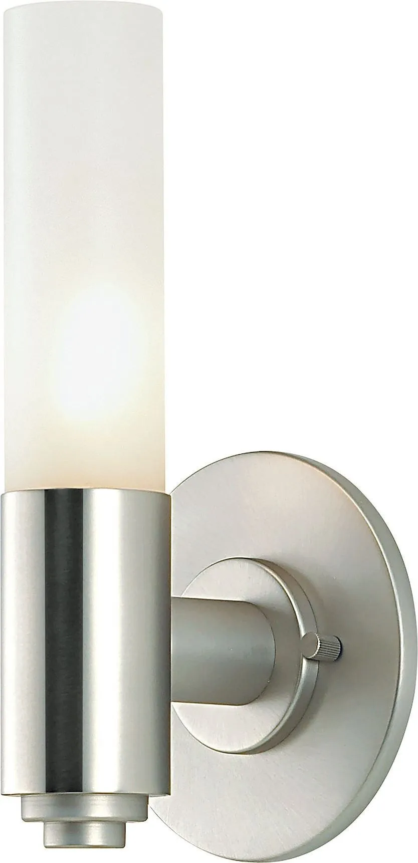 Single Cylinder 1 Light Vanity In Chrome and White Opal Glass