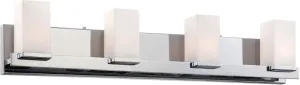 Sleek 4 Light Vanity In Chrome and White Opal Glass
