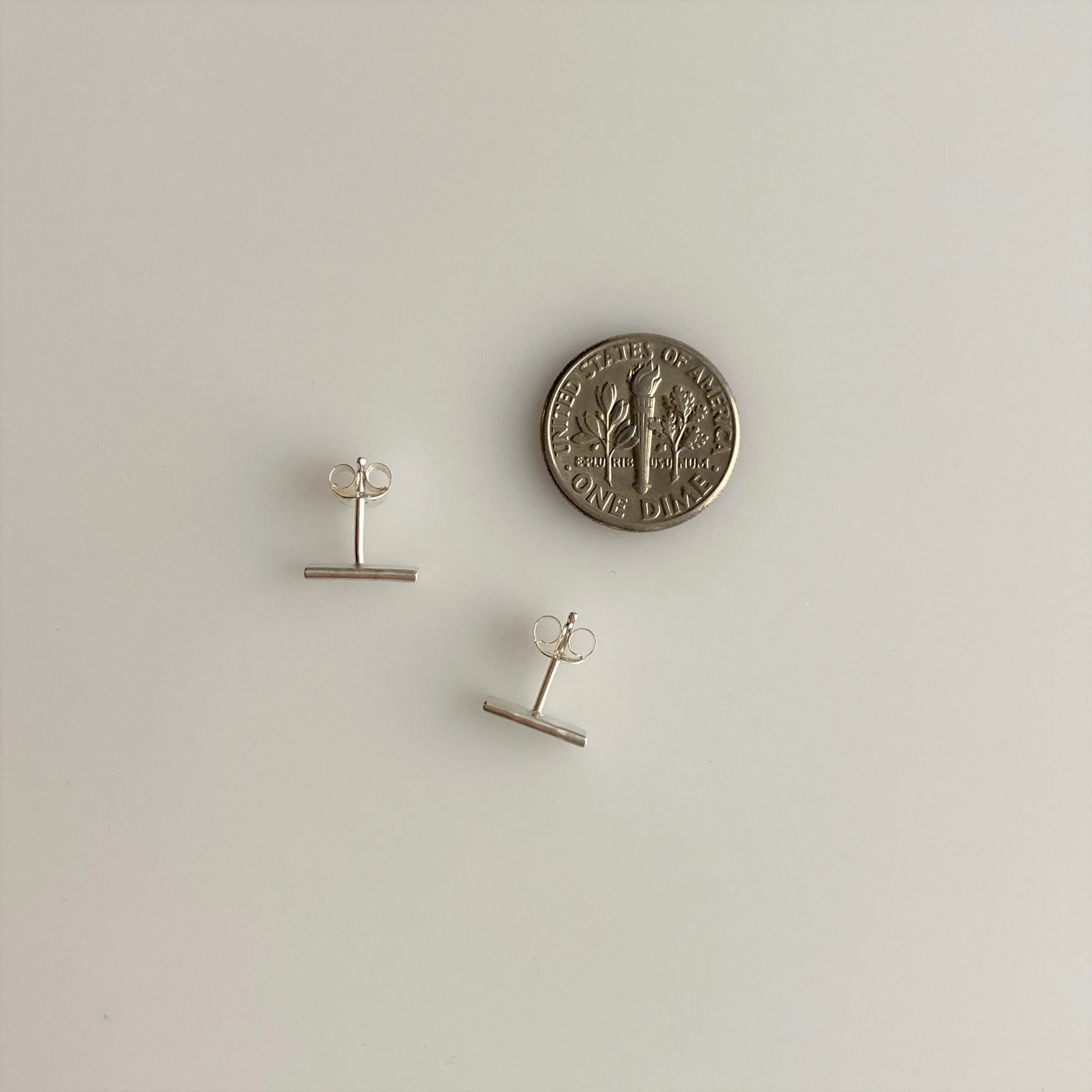 Small Maine 207 Bar Stud Earrings