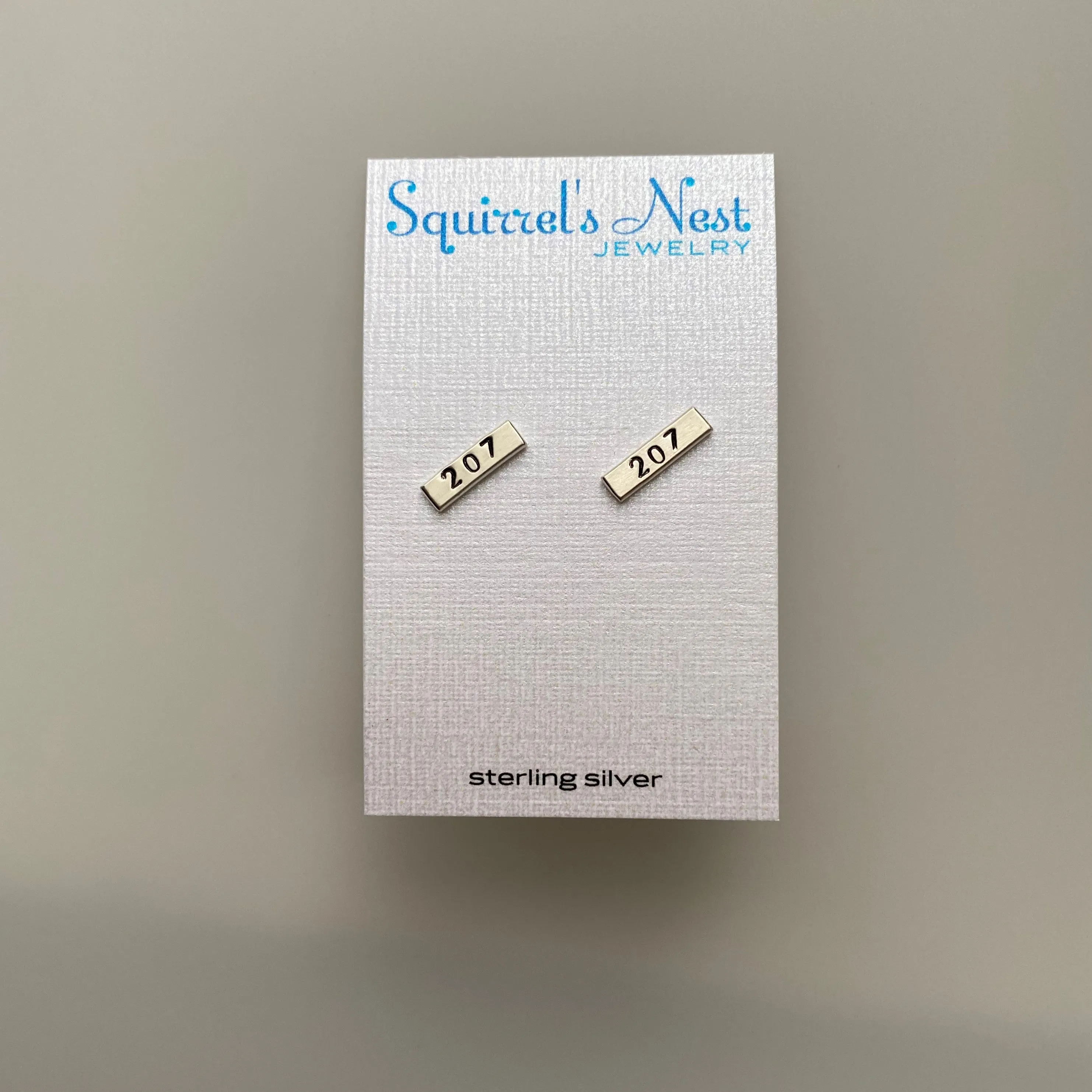 Small Maine 207 Bar Stud Earrings