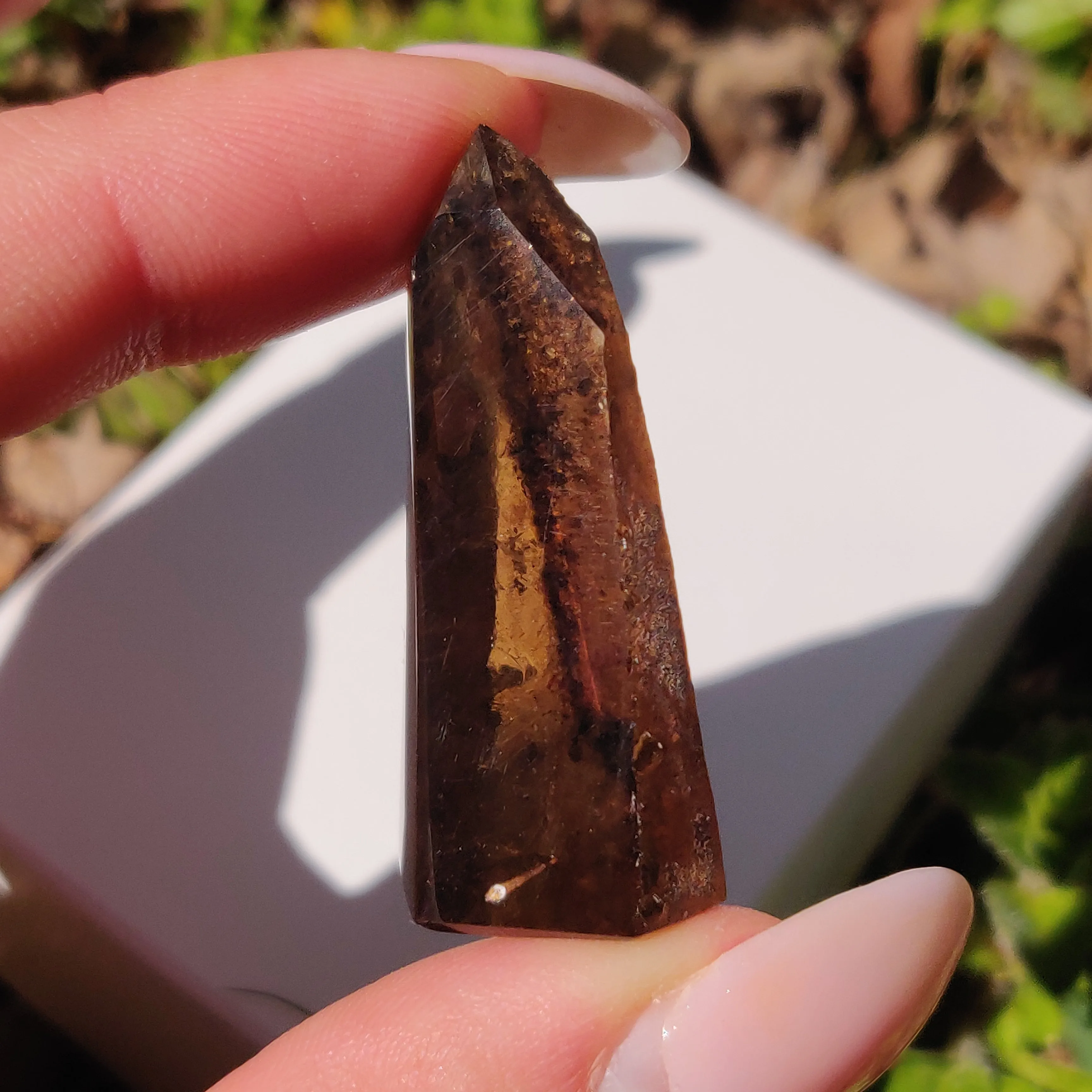 Smoky Garden Quartz Point, Lodolite Point (#5G)