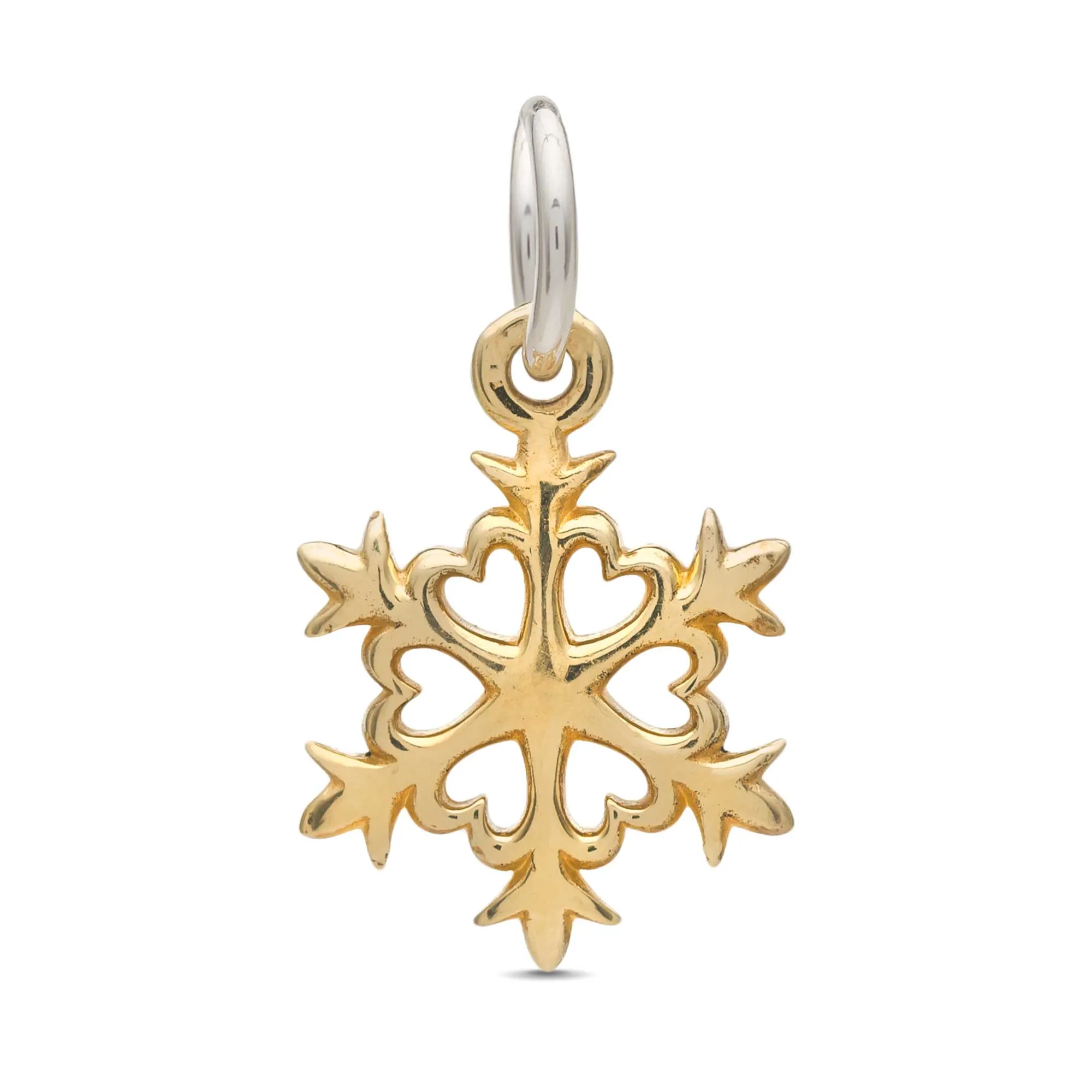 Snowflake Solid Gold Charm
