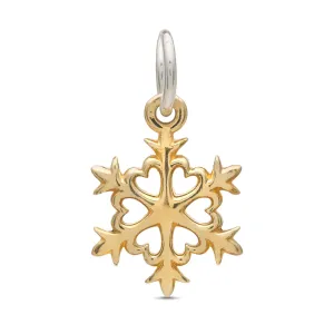 Snowflake Solid Gold Charm