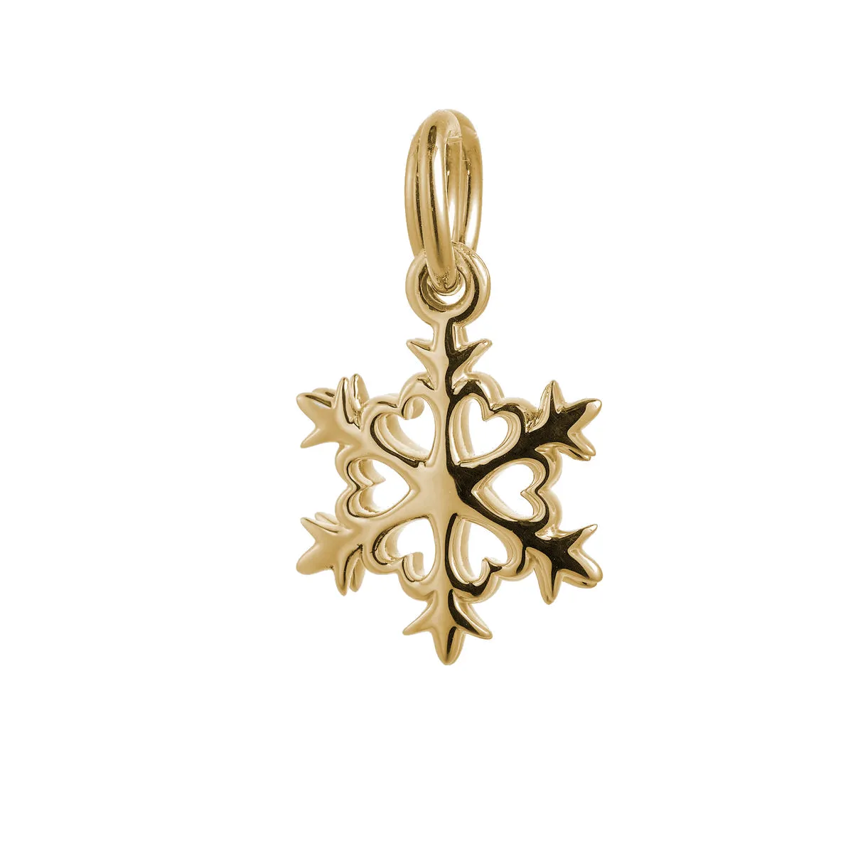 Snowflake Solid Gold Charm