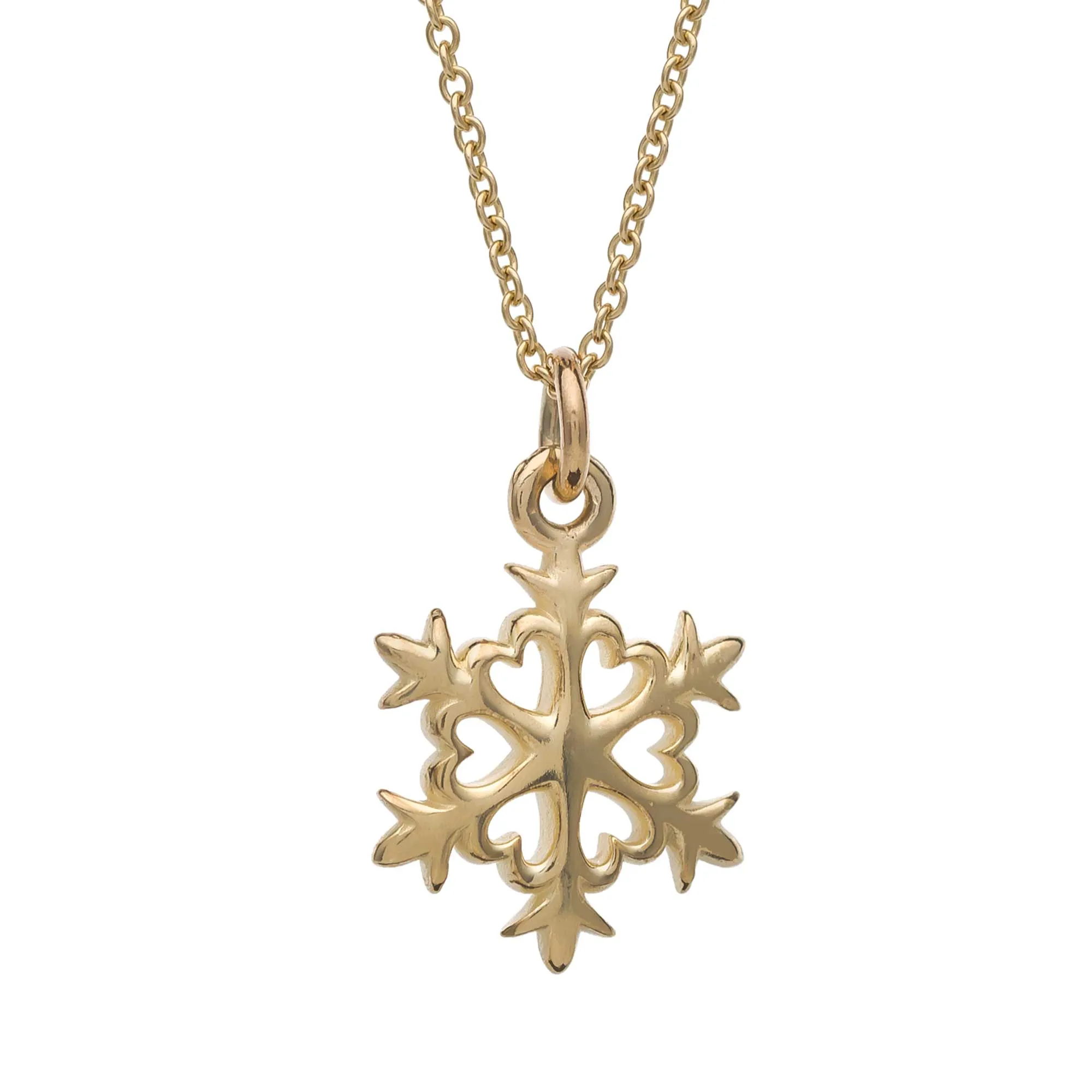 Snowflake Solid Gold Charm