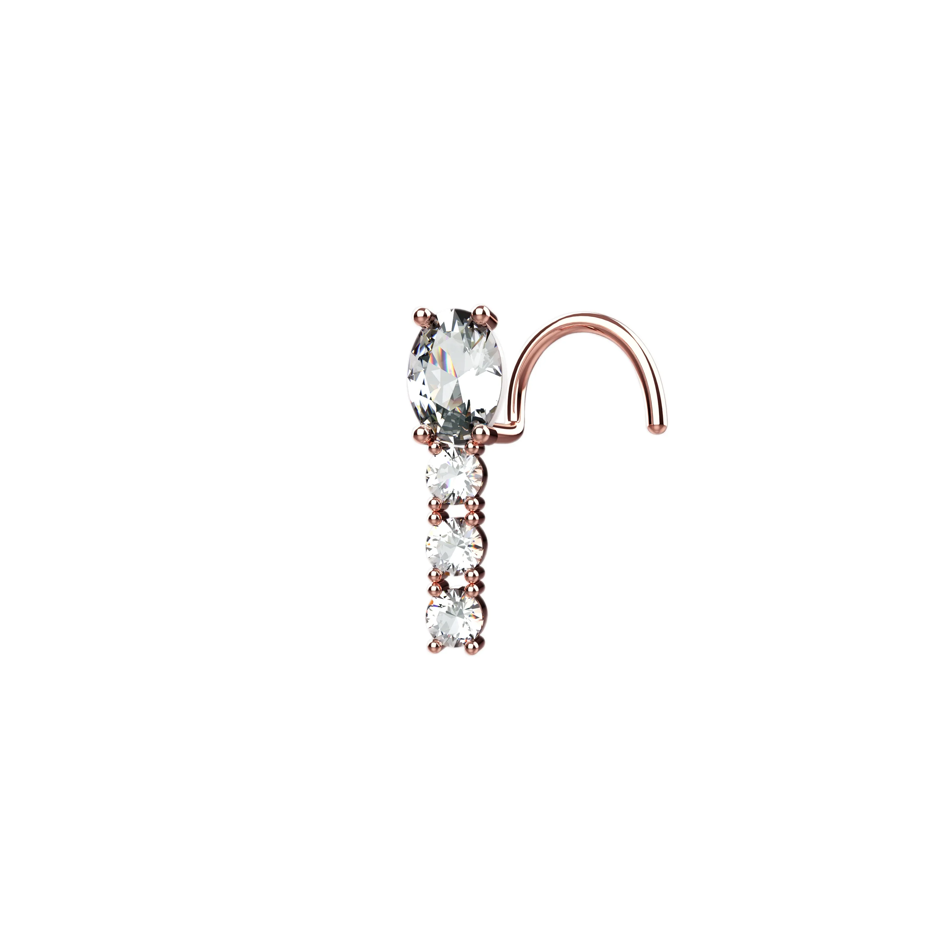solid gold nose stud – flat back nose ring for secure piercing