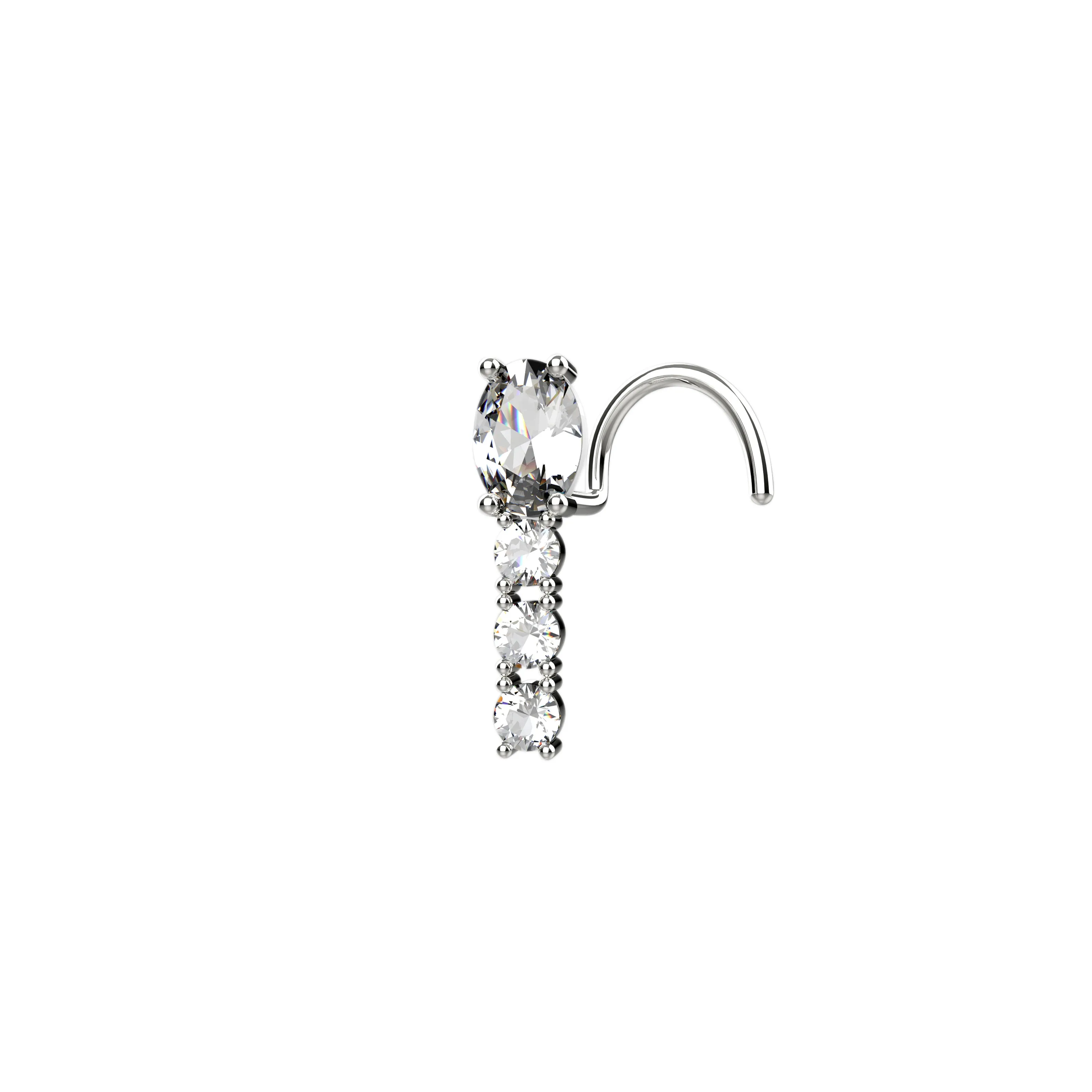 solid gold nose stud – flat back nose ring for secure piercing