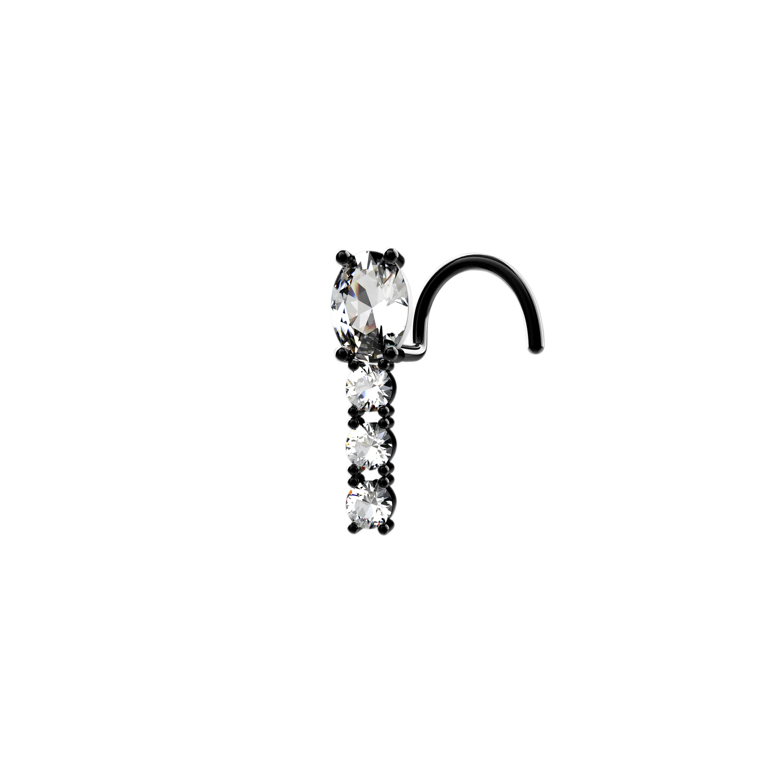 solid gold nose stud – flat back nose ring for secure piercing