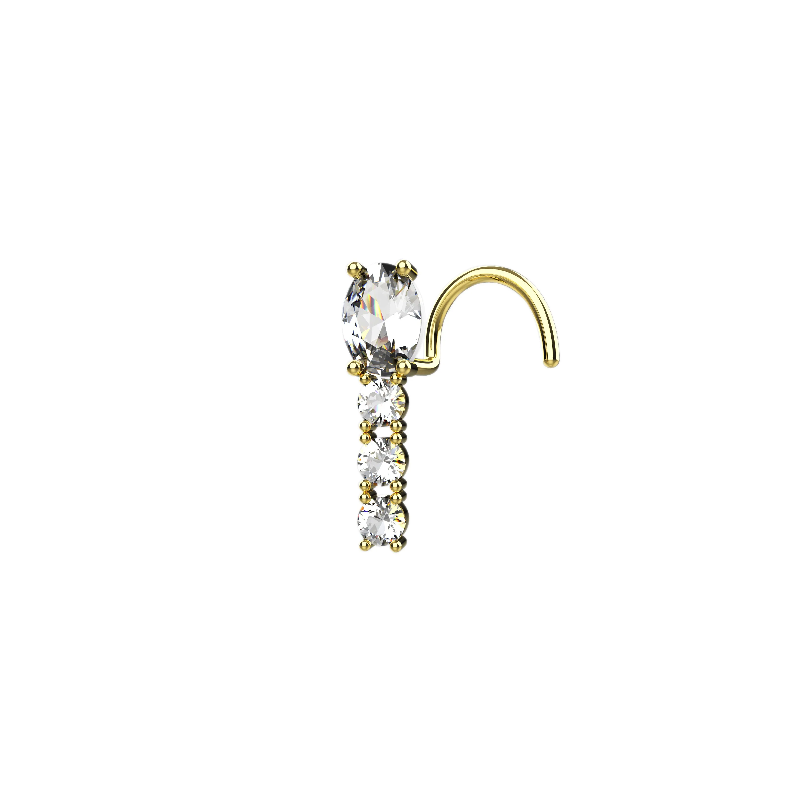 solid gold nose stud – flat back nose ring for secure piercing