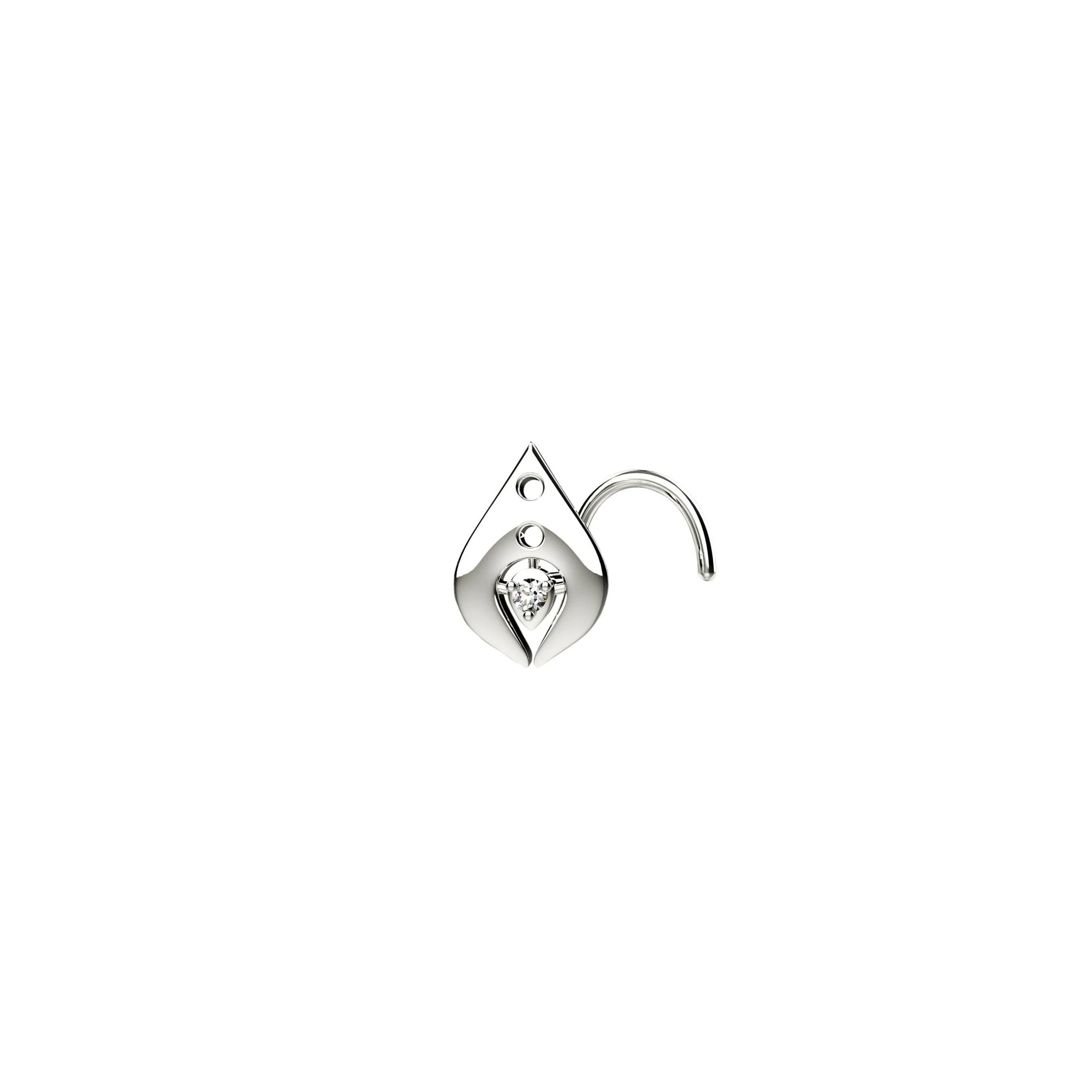 Spear-Shaped Gold Nose Stud – Bold & Minimalist Piercing