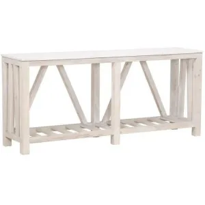 Spruce Console Table White Wash Pine White Quartz