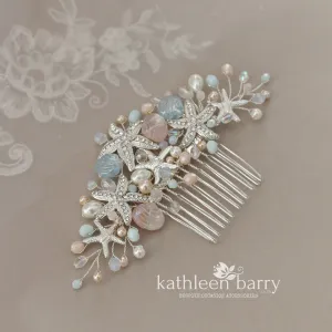 Starfish and shell wedding hair comb - Two tone color - sea starfish beach bridal hair accessories - color options available STYLE: ingrid