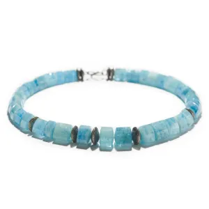 Statement Aqua Necklace with Silver
