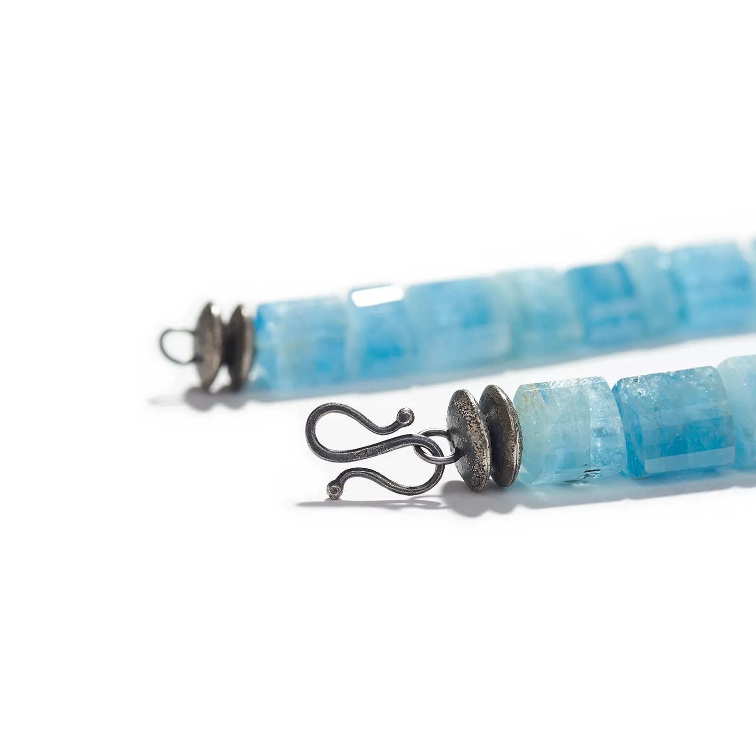 Statement Aqua Necklace with Silver