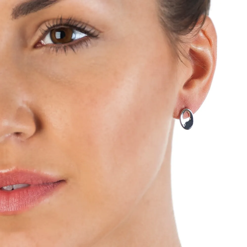 Sterling Silver Open Oval Earrings