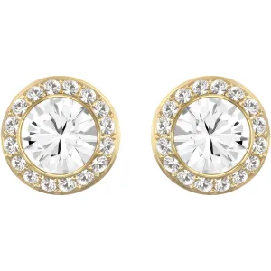Swarovski Angelic Stud Earrings - White, Gold-Tone Plated