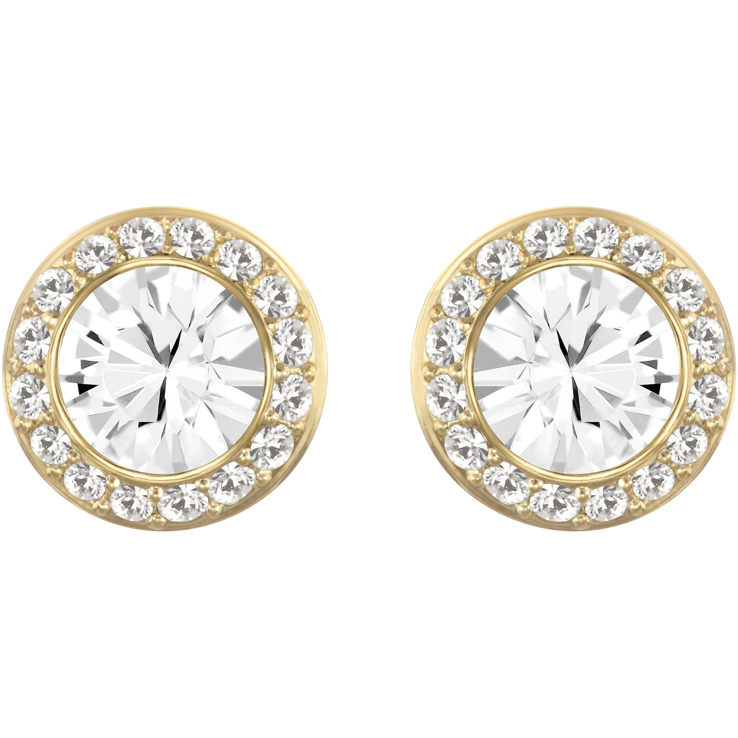 Swarovski Angelic Stud Earrings - White, Gold-Tone Plated