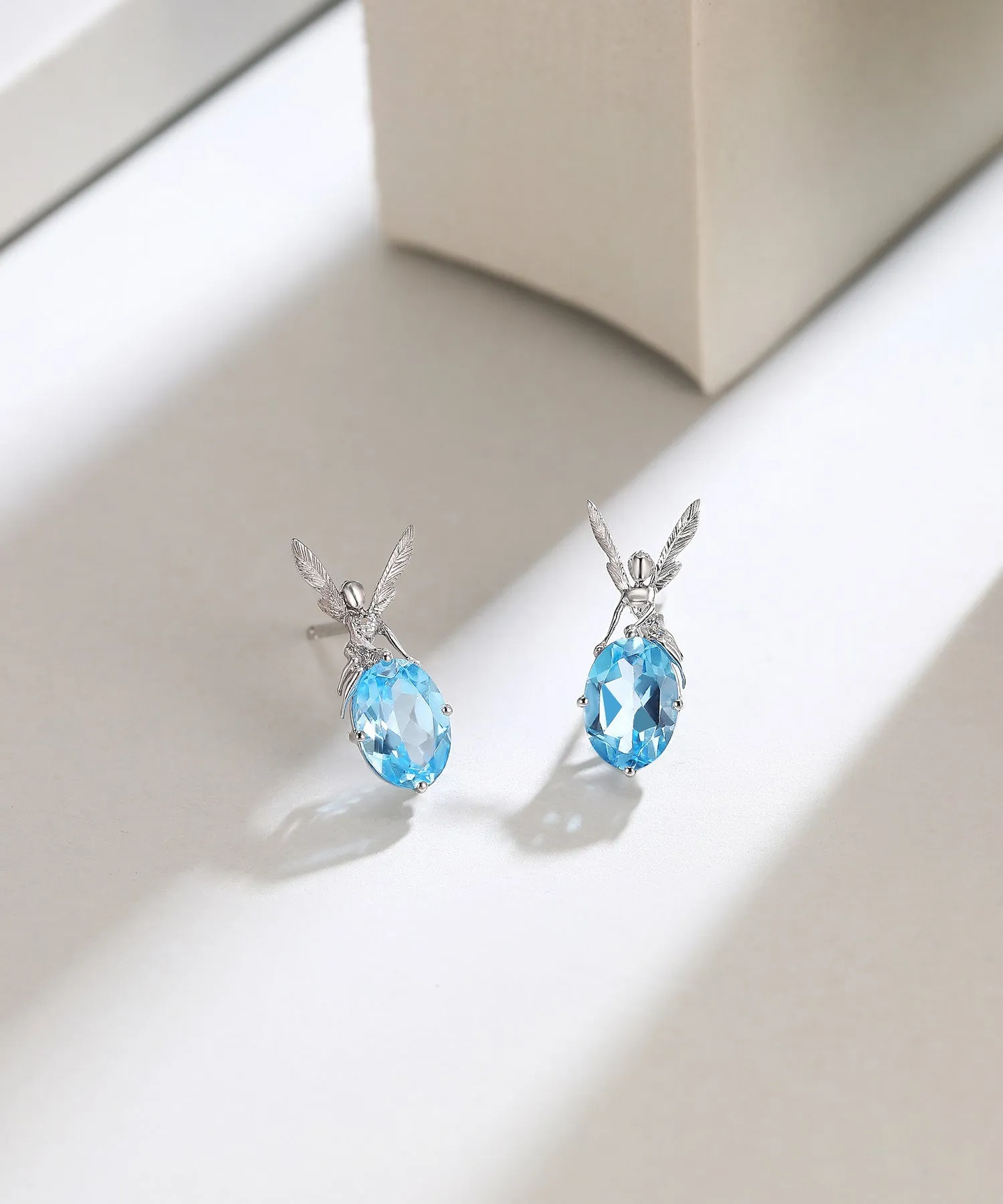 THIALH - DATURA • ASTRA - 18K White Gold Topaz Earrings