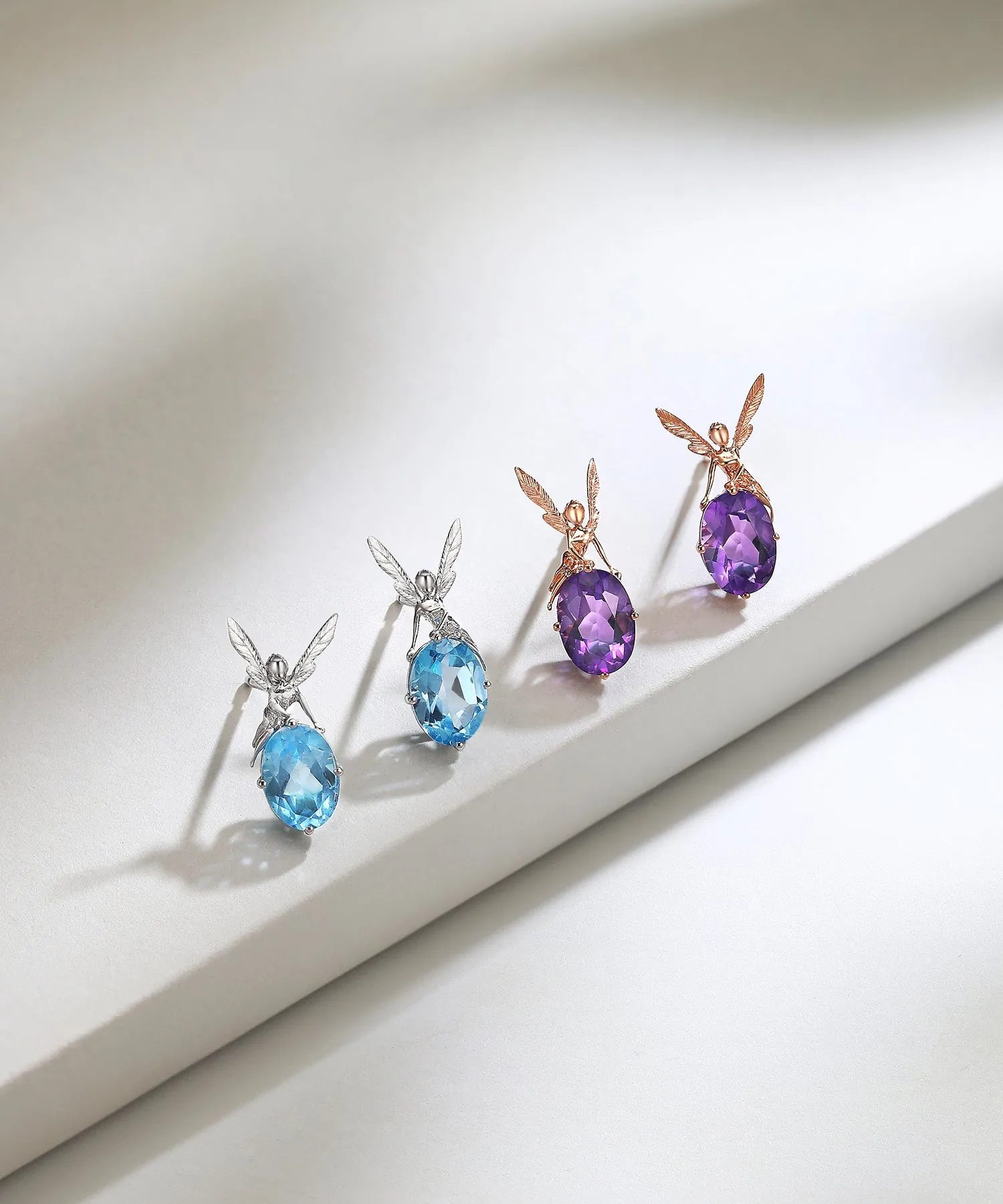 THIALH - DATURA • ASTRA - 18K White Gold Topaz Earrings
