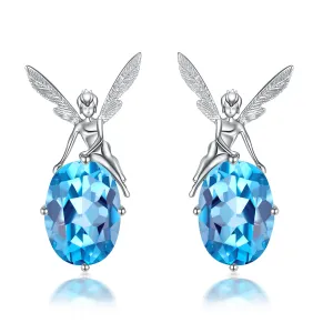 THIALH - DATURA • ASTRA - 18K White Gold Topaz Earrings