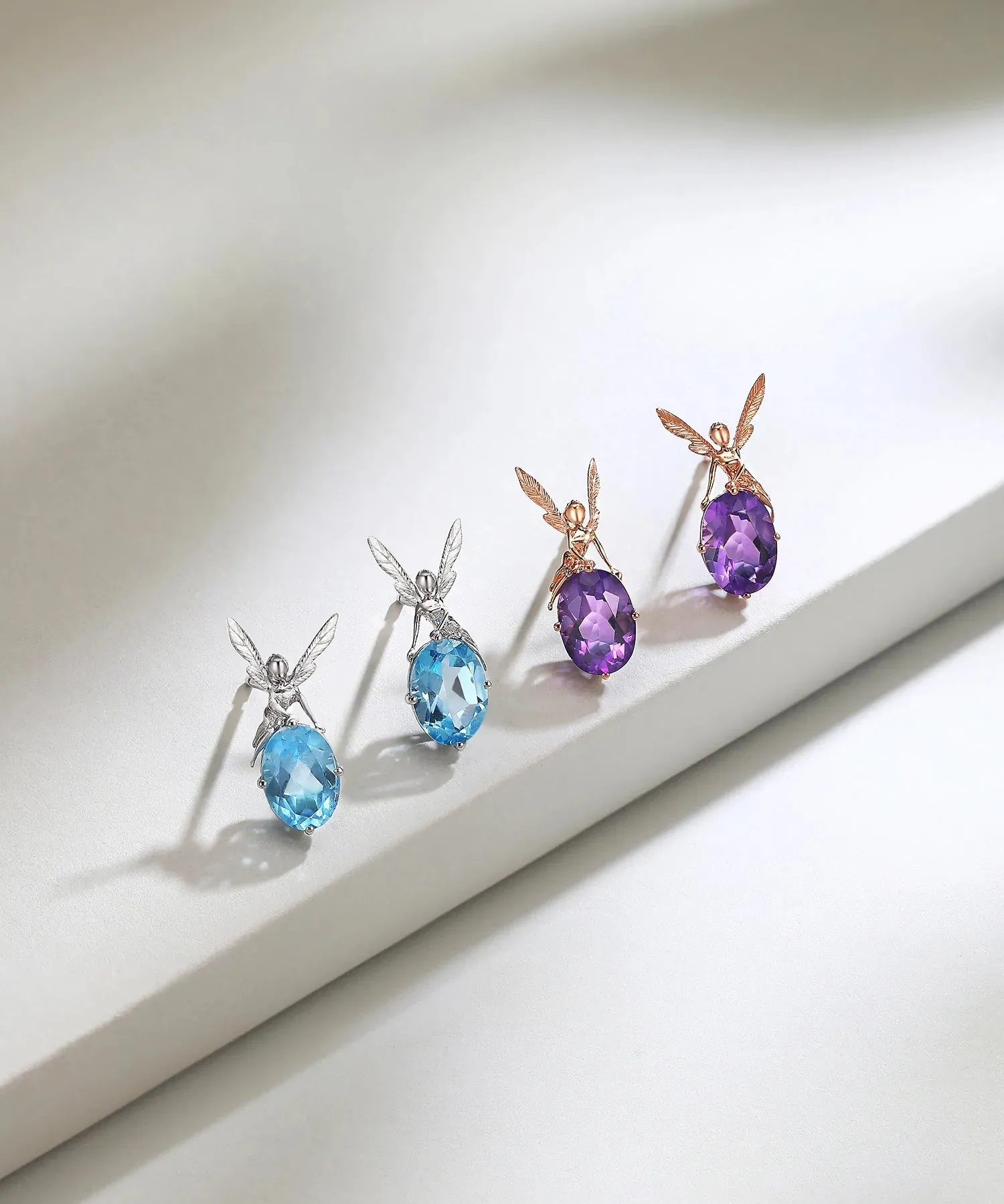 THIALH - DATURA • ASTRA - 18K White Gold Topaz Earrings