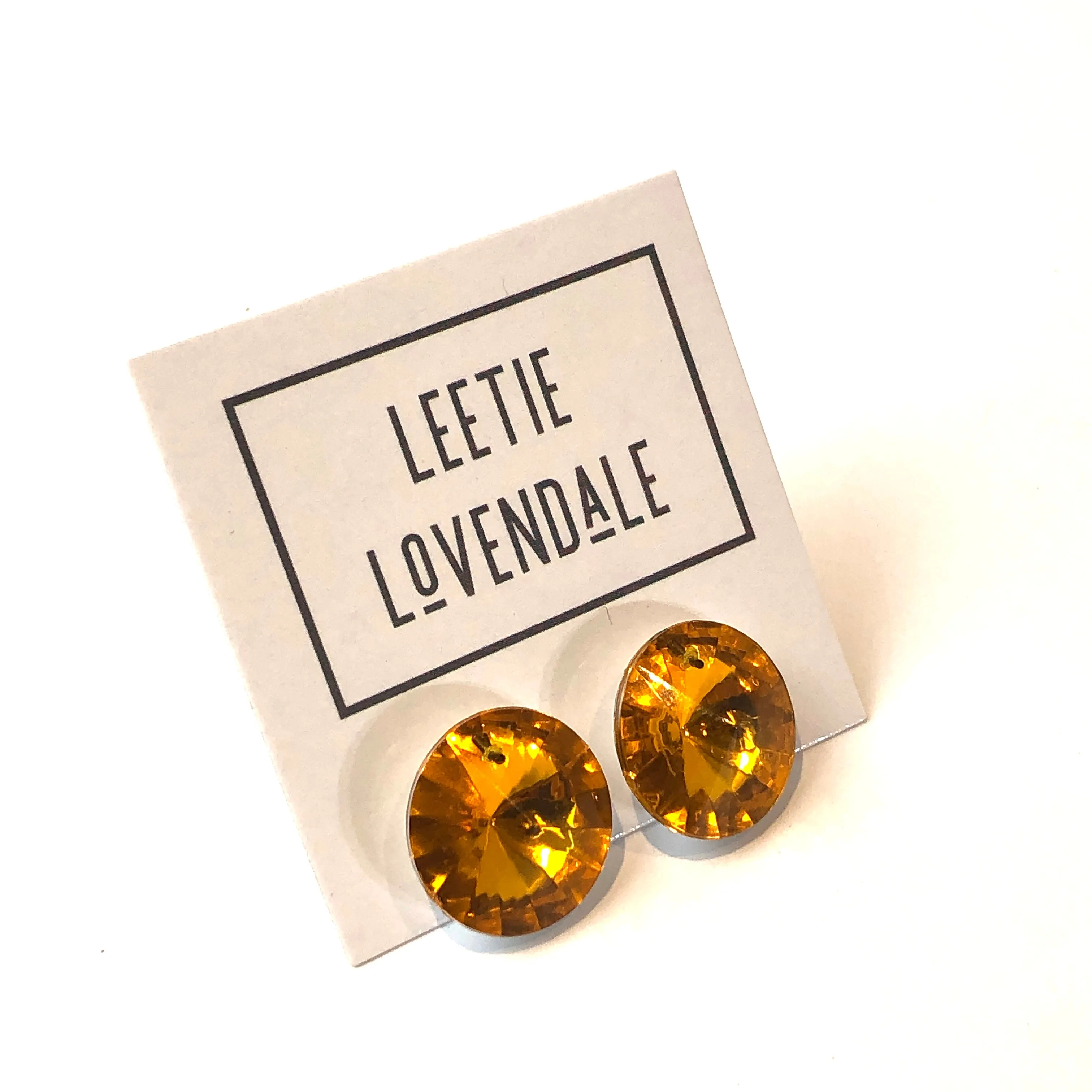 Topaz Jumbo Coin Shine-On Stud Earrings