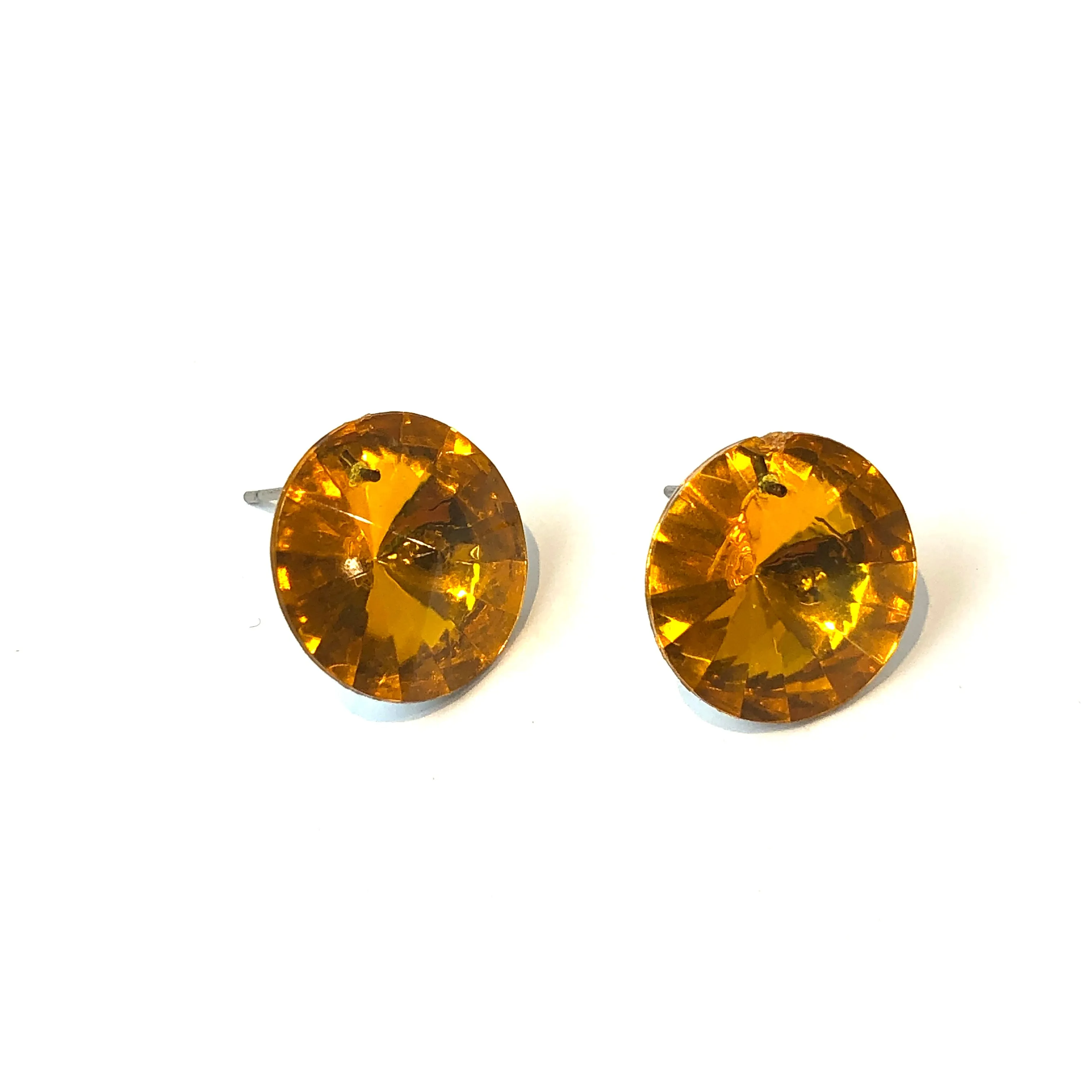 Topaz Jumbo Coin Shine-On Stud Earrings