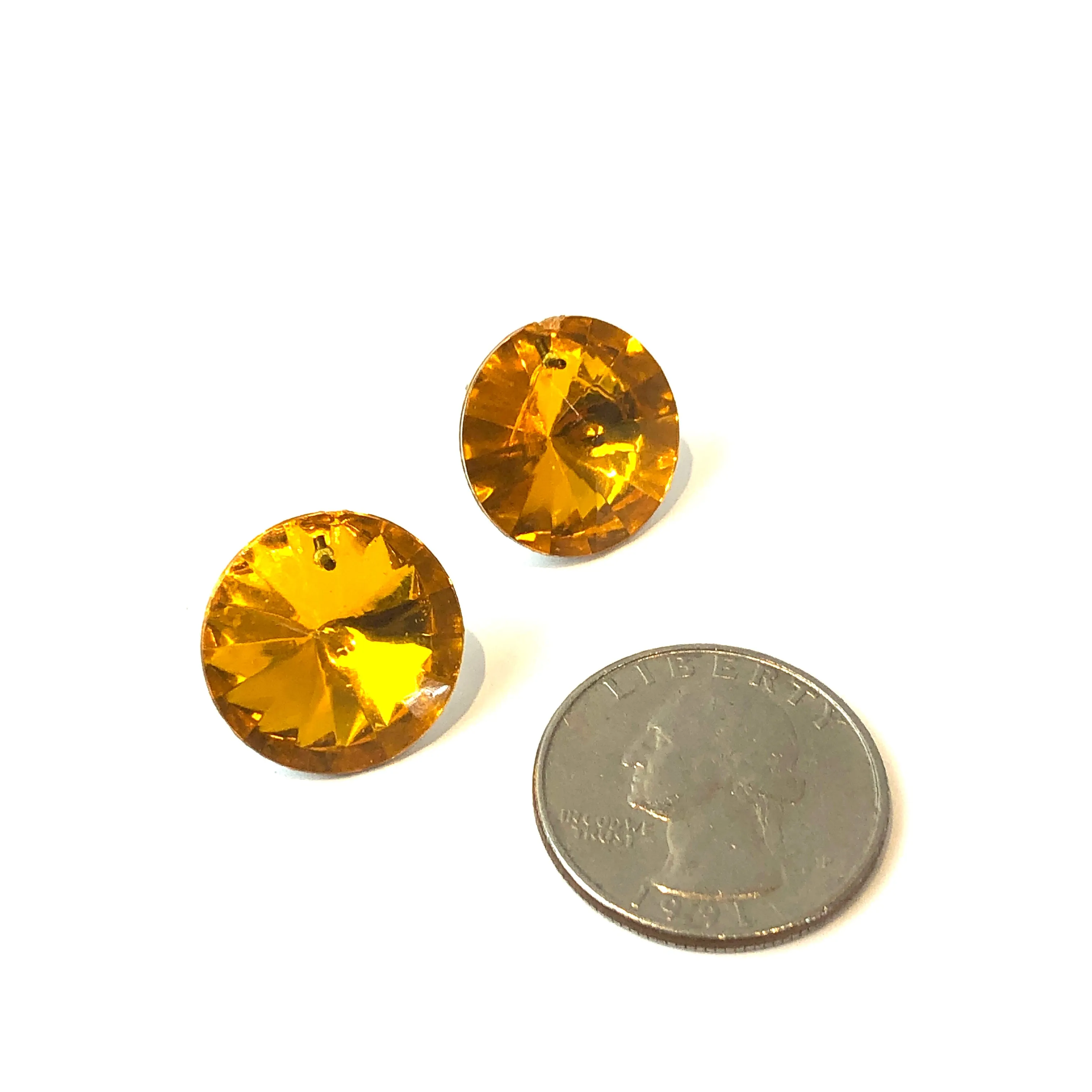 Topaz Jumbo Coin Shine-On Stud Earrings