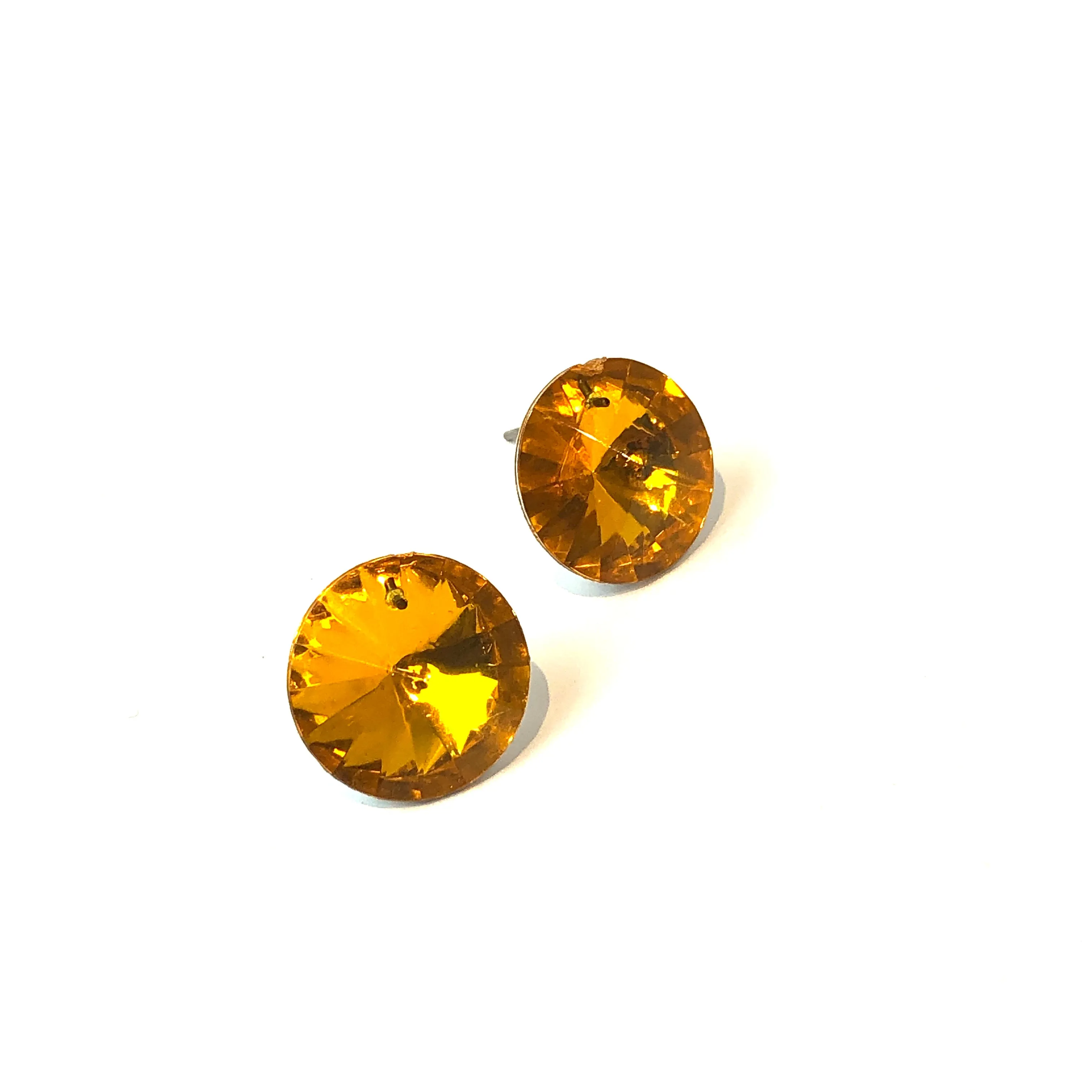 Topaz Jumbo Coin Shine-On Stud Earrings