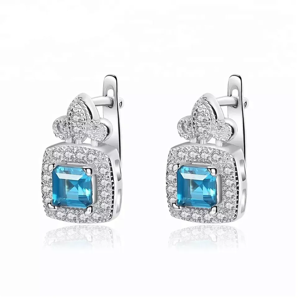 Topaz Simulant Vintage Silver Earrings