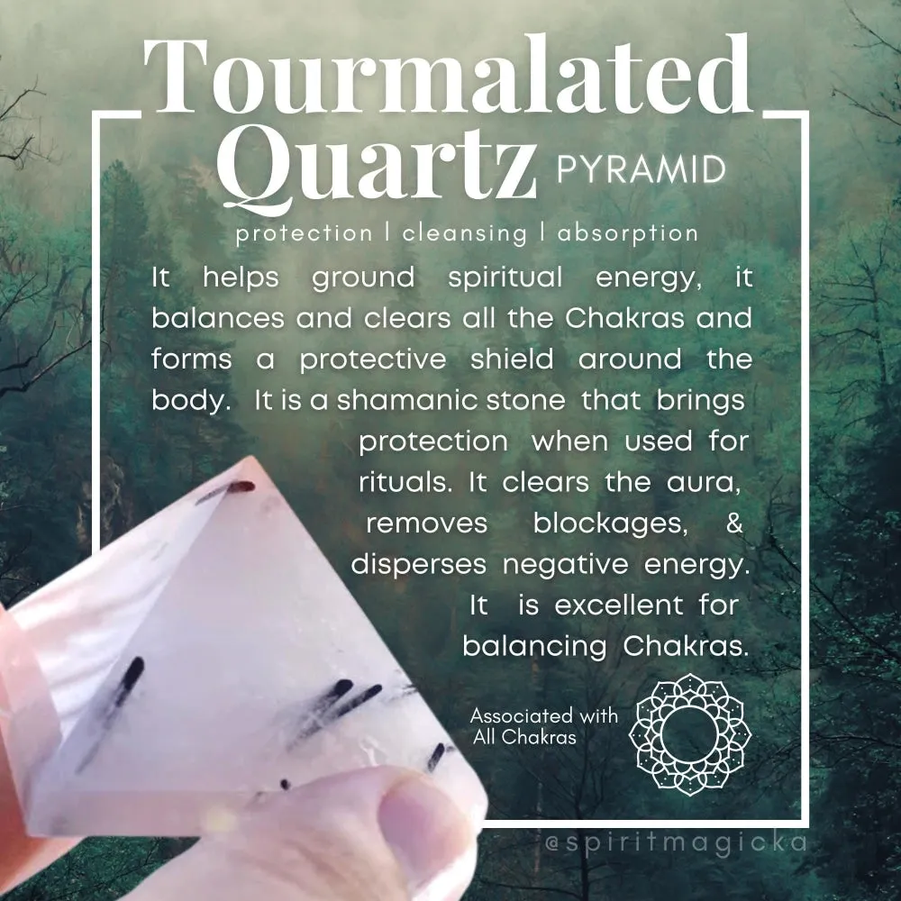 Tourmalinated Quartz Pyramid - Medium
