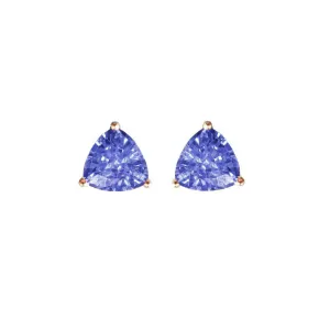 Trillion Tanzanite Martini Stud Earrings