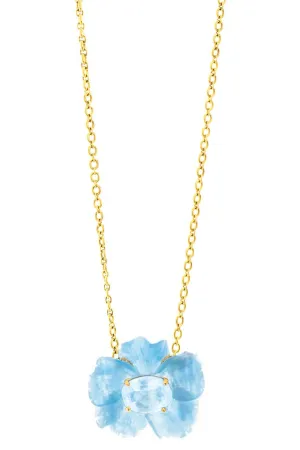 Tropical Flower Necklace - Aquamarine