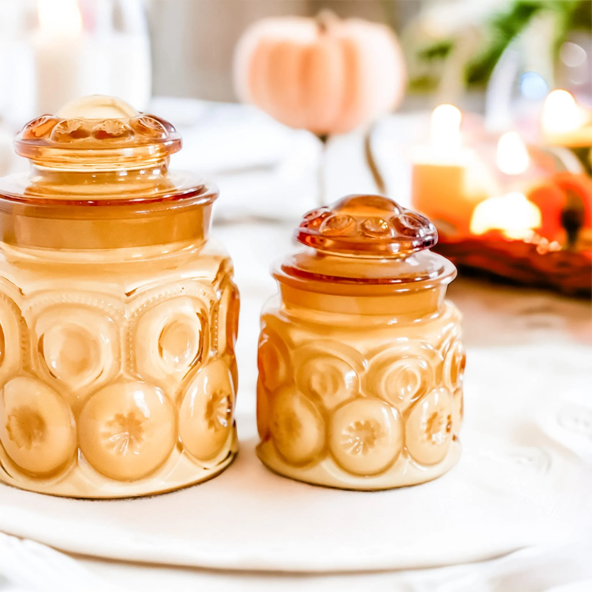 Vintage Candle in Amber Glass Canister