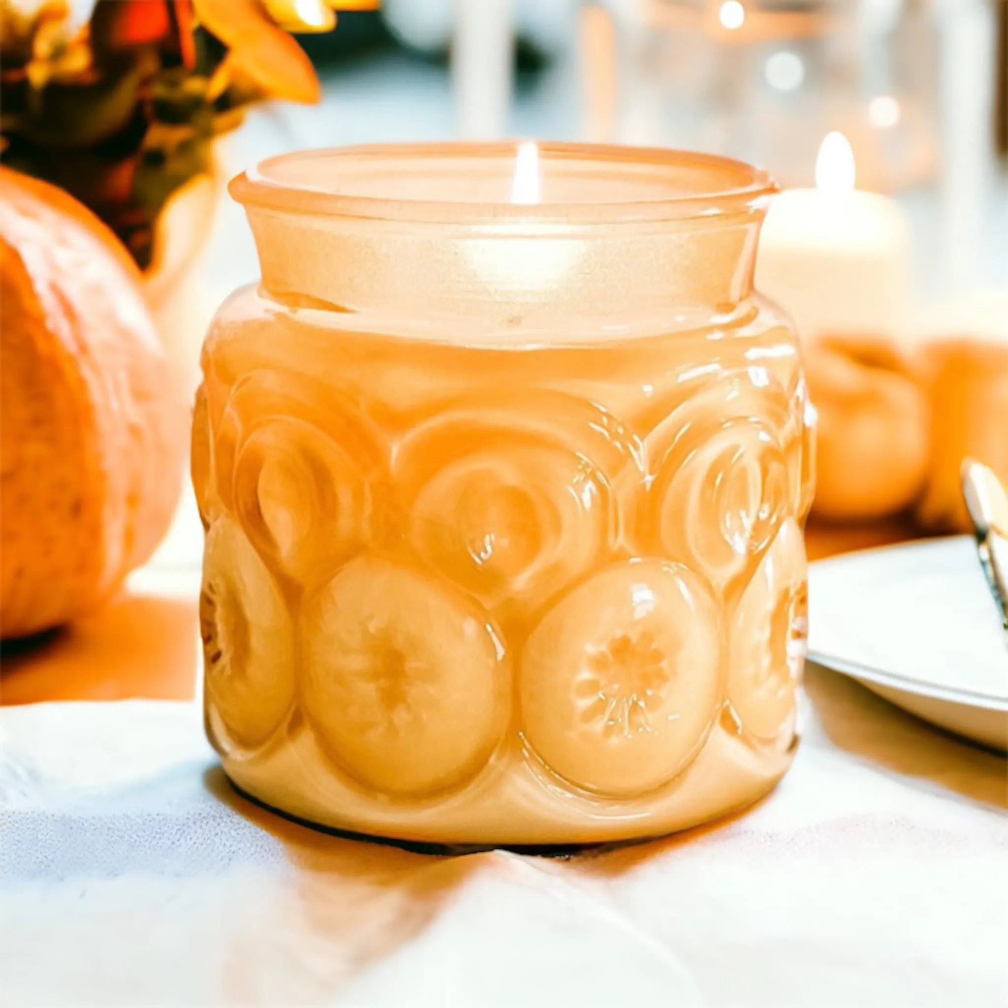 Vintage Candle in Amber Glass Canister