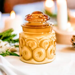 Vintage Candle in Amber Glass Canister