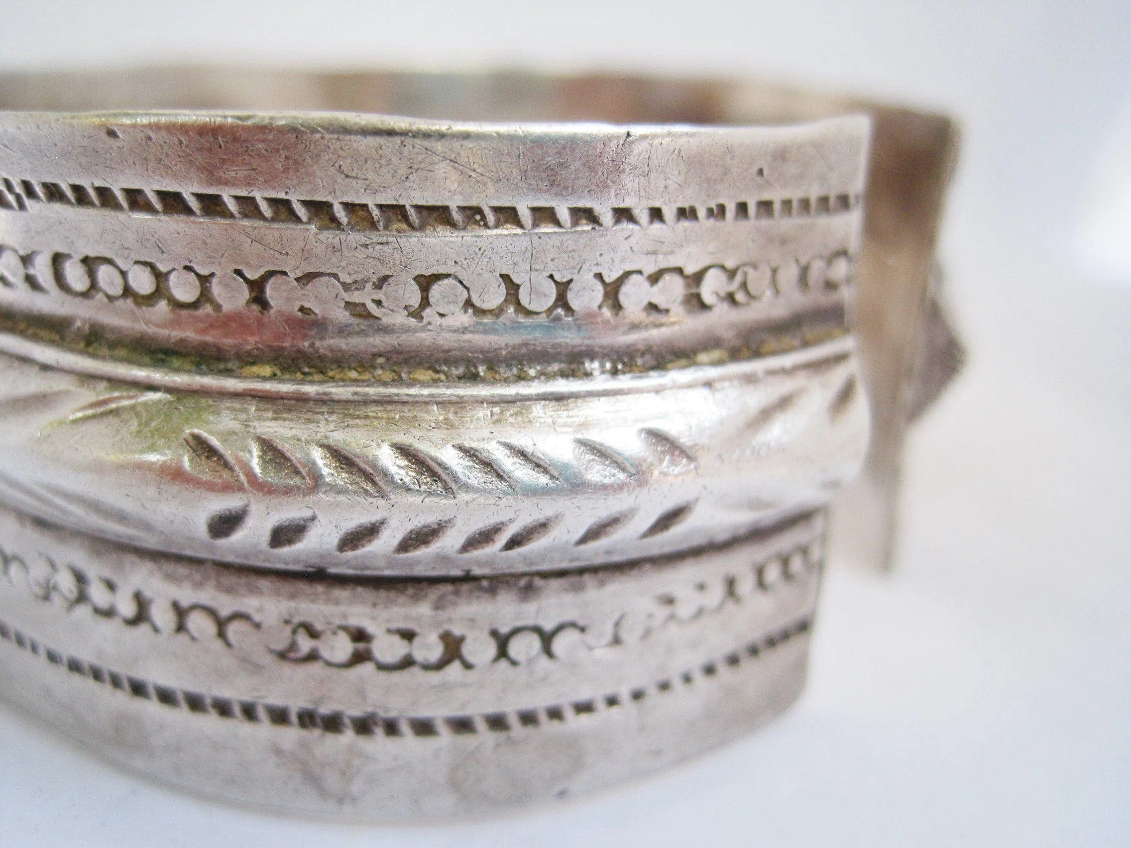 Vintage Tunisian Cuff Bracelet Made of Silver